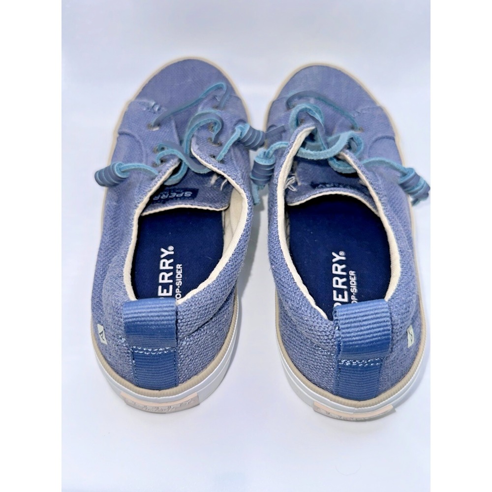 Sperry Crest Vibes Blue Twill Slip-On Sneakers Denim Size 6.5 Top Siders Shoes - Picture 2 of 7
